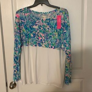 NWT Lilly Pulitzer Finn Top in Blue Ibiza Cabana Cocktail